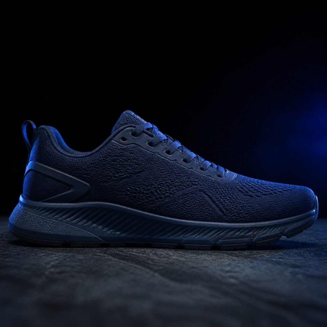 Navy running shoes